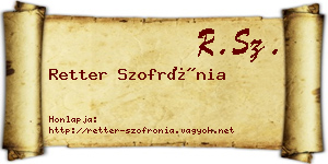 Retter Szofrónia névjegykártya